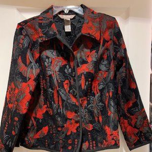 SALE vintage beauty red/blk blazer/velvet paisley